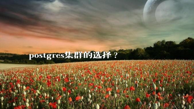 postgres集群的选择?